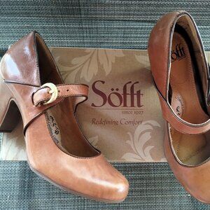 Sofft Shoe Miranda Leather Heels in Brown Size 8